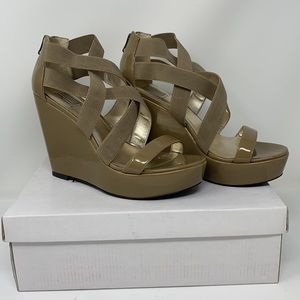 BRAND NEW IN BOX Patent Leather Wedge Heel